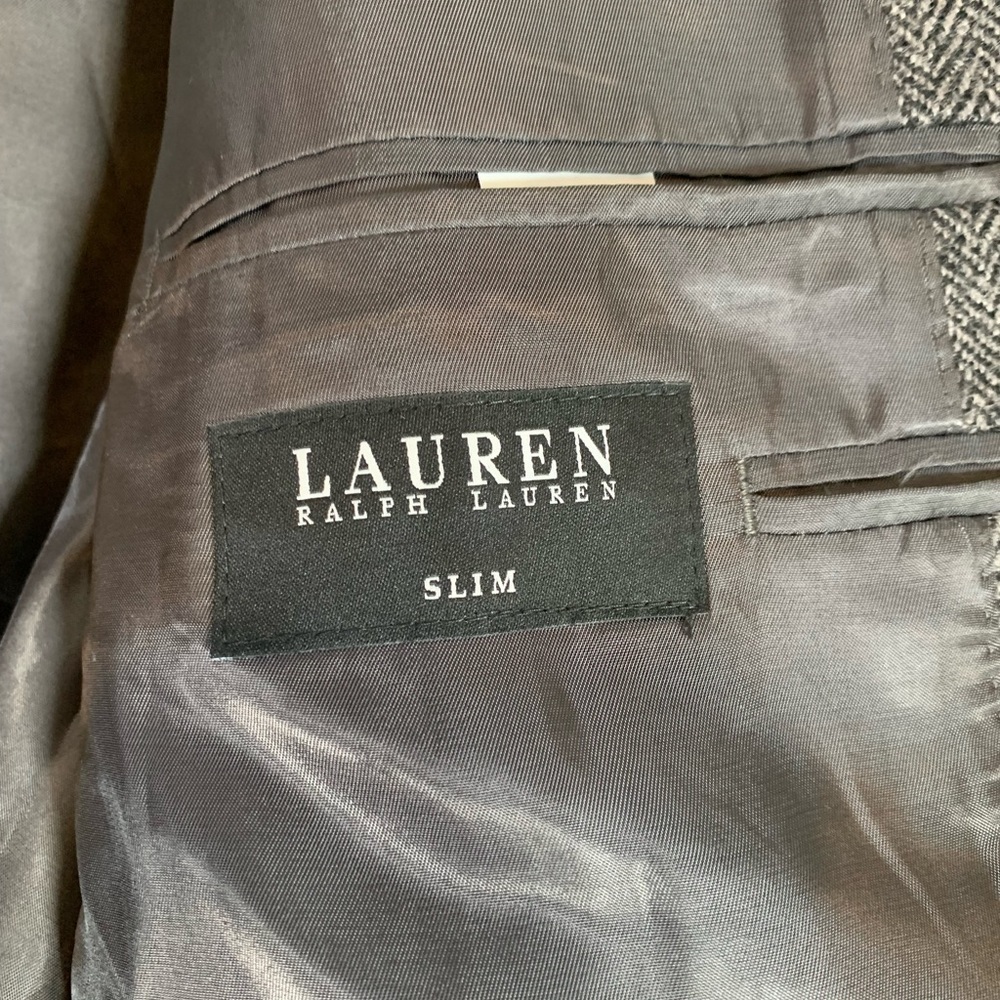 Ralph Lauren Black Label Soft Tailored Slim Fit Wool Blazer Size 48R Grey - Picture 10 of 11